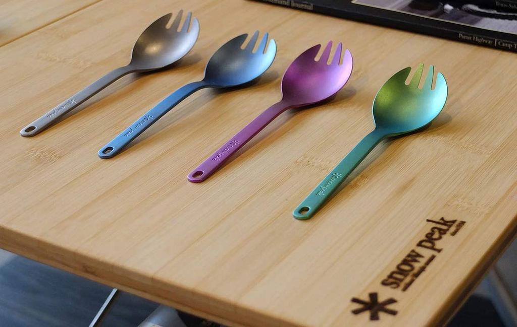 Snow Peak Titanium Spork, Blue, SCT-004BL (x 3)