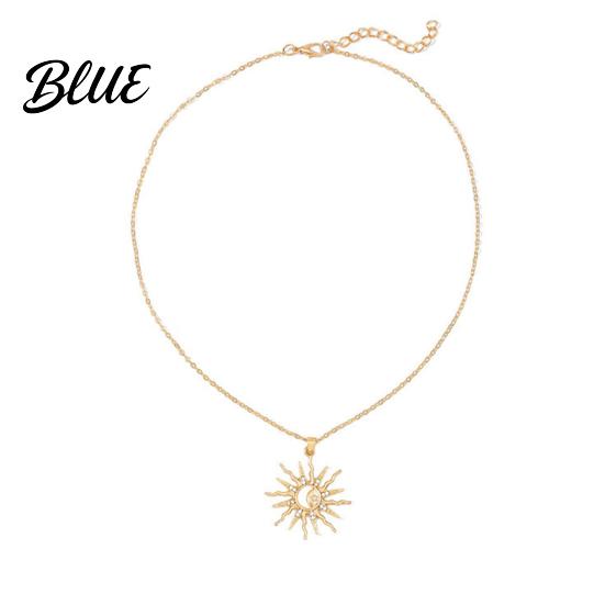 Wear-resistant Necklace Gold Plated Sun for Women Moon Temperament Enhancing