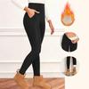 Leggings de Terciopelo para Mujer con Bolsillos Otoño Invierno Cálidos Mallas de Forro Polar Terciopelo Color Sólido Evitan el Frío Leggings Elásticos