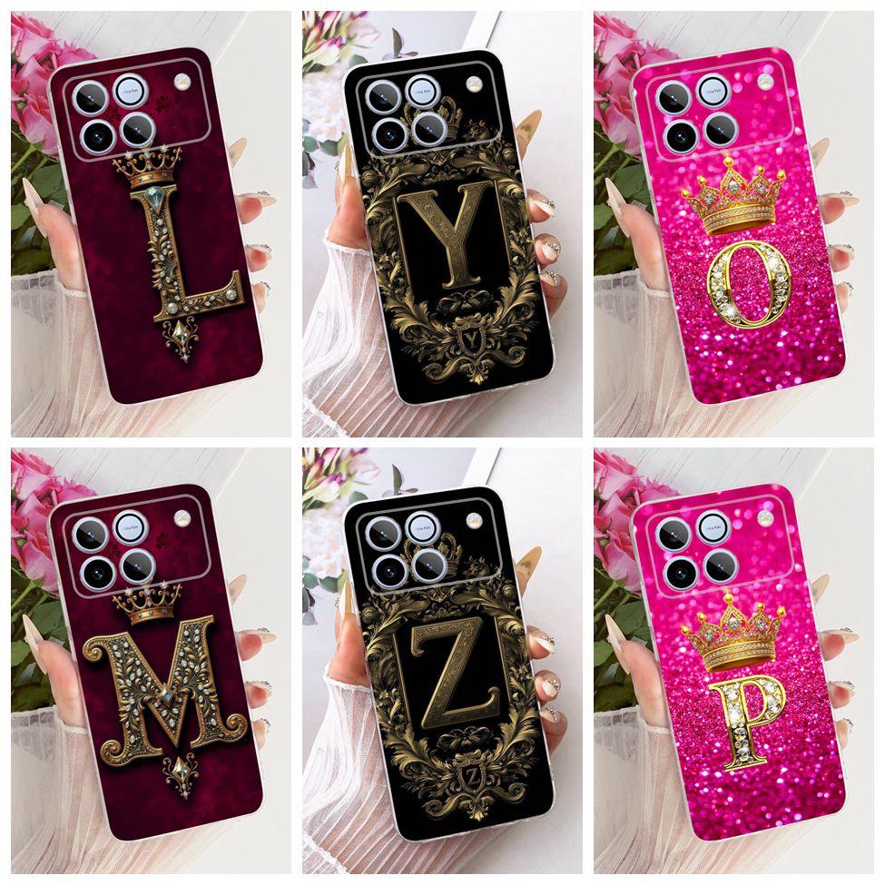 Clear For Honor Win AAP-AN00 Case For Honor Win Cover Aesthetic Luxury A-Z Letters Fashion Boys Girls Cool Crown Soft Casing