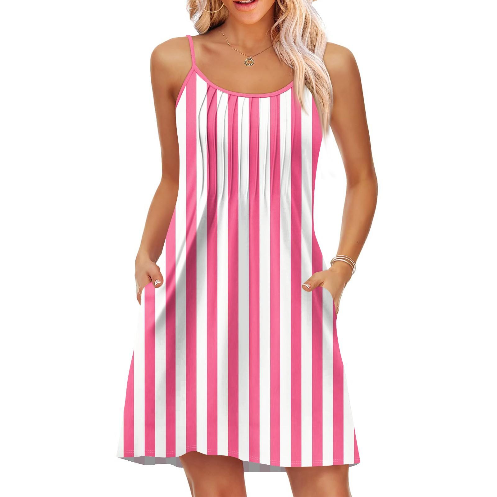 

Модное женское летнее платье с винтажным цветочным принтом, регулируемые бретельки для пляжного отдыха, повседневное платье с карманами S