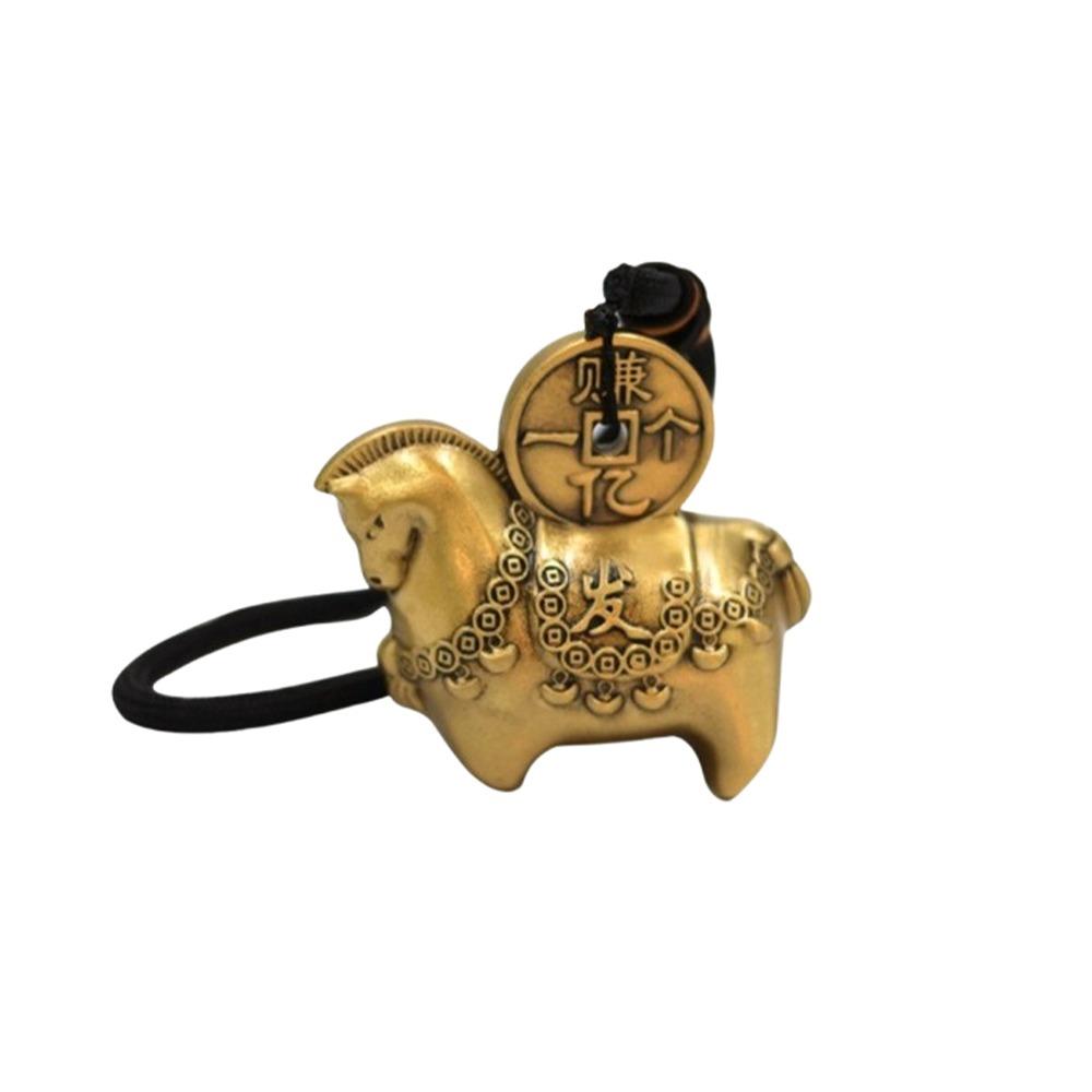Cute Brass Horse Statue Vintage Style Lucky Horse Figurine Creative Lucky Ornament  Office Decor