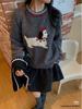 2025 Korean Style Floral Slimming Winter Plush Skirt