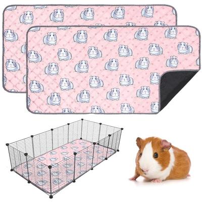 Washable Guinea Pig Cage Mat Waterproof Super Absorbent Hamster Pee Pad Reusable Small Pet Bedding for Guinea Pigs Small Animals