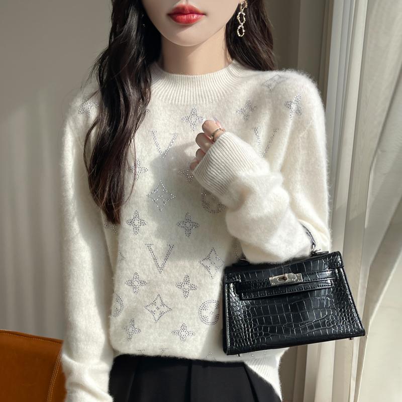 Dámský kašmírový svetr Kašmír Qinghe 30% kašmír 70% vlna podzimní a zimní pulovr hřejivý a módní