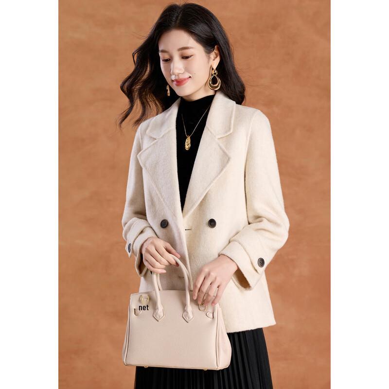 Kebell Women's Double-Faced Wool Lapel Short Coat