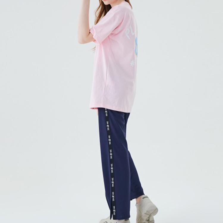 New MLB Drop Shoulder Sleeve T Shirt Unisex Pink 31TS06031-50P