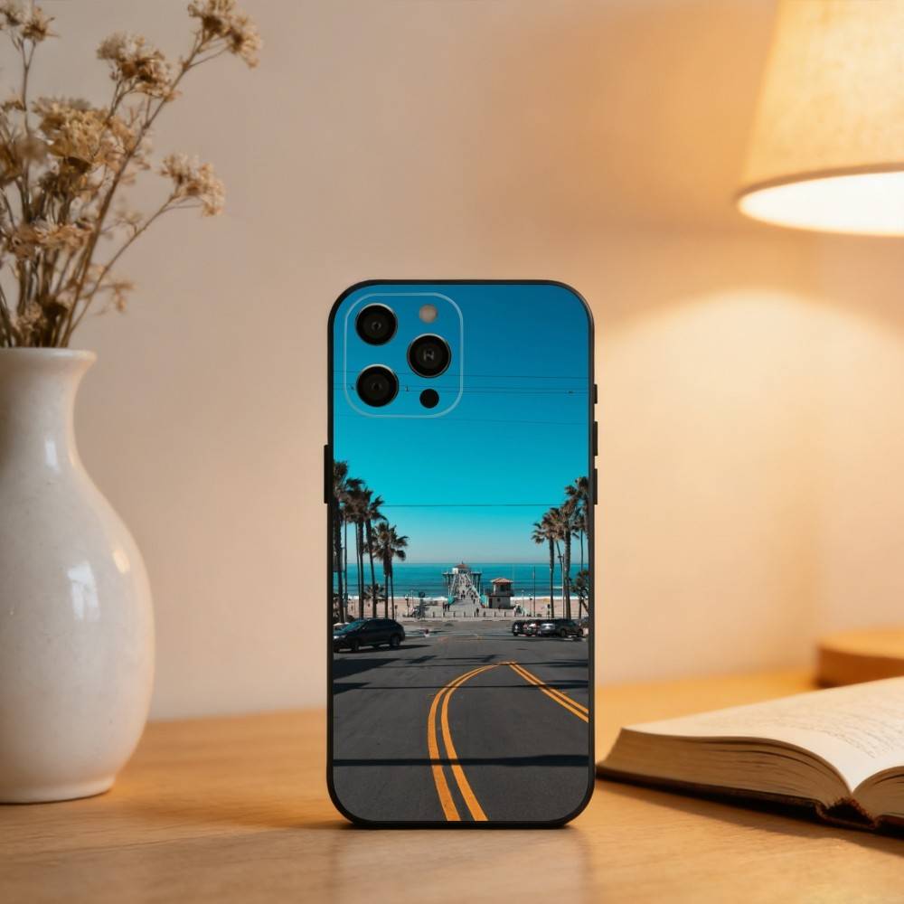 California Travel Los Angeles   Phone Case For iPhone 17,16,15,14,13,12,11 Plus,Pro Max,XS,Soft Silicone Black Cover