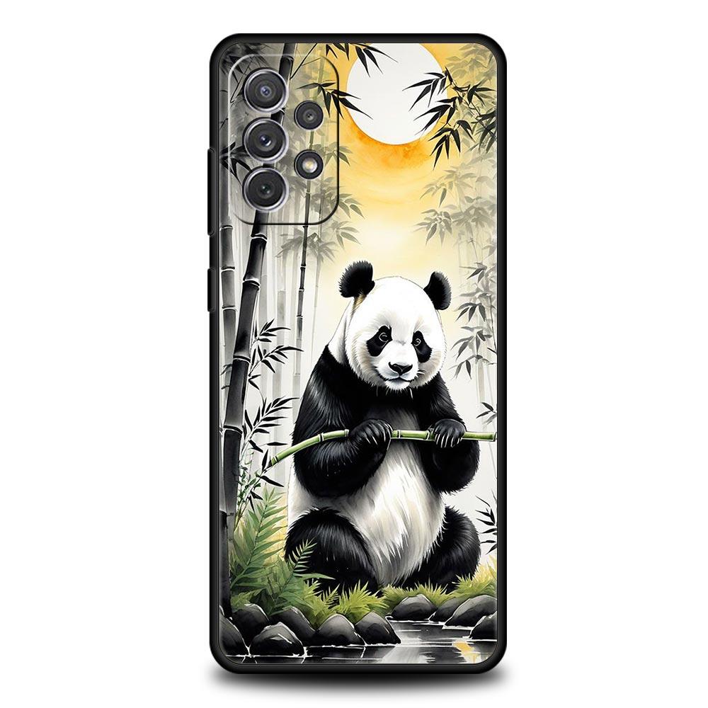 Baby Panda Phone Case for Samsung Galaxy A55 A35 A15 A14 A13 A25 A54 A51 A71 A72 A73 A32 A52 A41 5G Soft TPU Shell Fundas Capas