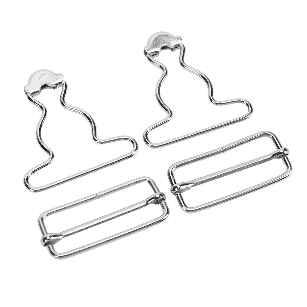 6pcs Suspender Buckles Dungaree Overall Buckles Matal Replacement Workwear Repair Accessory Silver 3.8cm