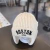 Children's Warm Knitted Korean-Style Hat with Letter Embroidery and Ear Protection