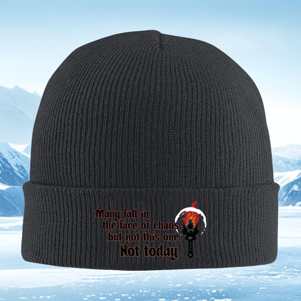 Torchlight figure facing chaos today Men Women Unisex Knitted Hat Beanie Pullover Cap Winter Thermal Warm Christmas Outdoor Cyc