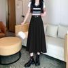Elegant High-Waisted A-Line Pleated Skirt - Mid-Length, Slimming, Fashionable Niche Design