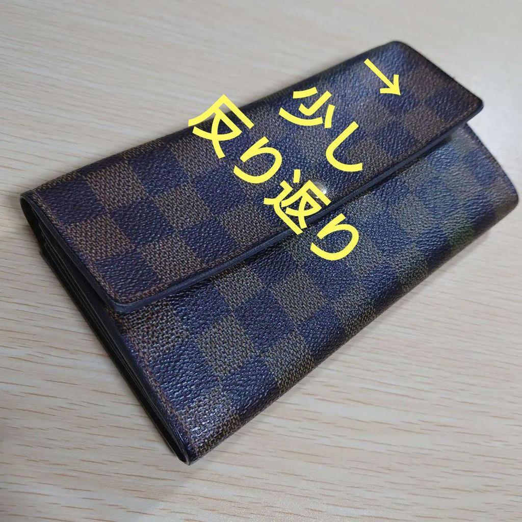 Used [Used] LOUIS VUITTON Damier Bi-fold Long Wallet // Initials T.O