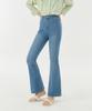 Jinmania Women'S Cool Touch Ultra-Light Medium Blue Bootcut Denim Pants [Summer Season]