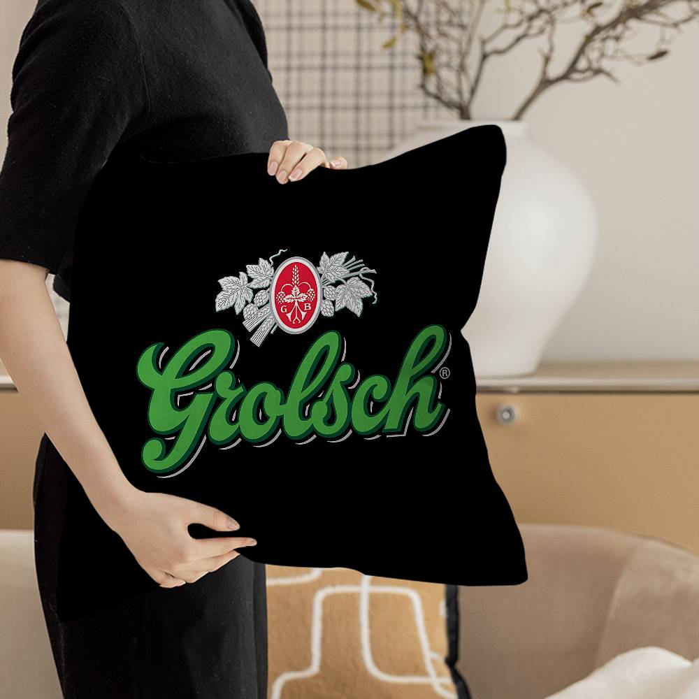Grolsch Lager Beer Pillow Cover For Bedroom Room And Living Room Sofa Decorative Cushion Cover