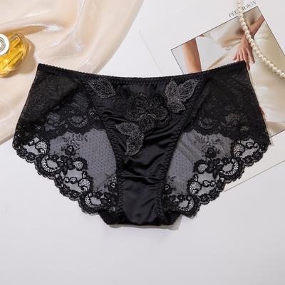Water Soluble Lace Three-dimensional Flower Panties Lace Sexy Breathable Triangle High Elasticity Women’s Panties