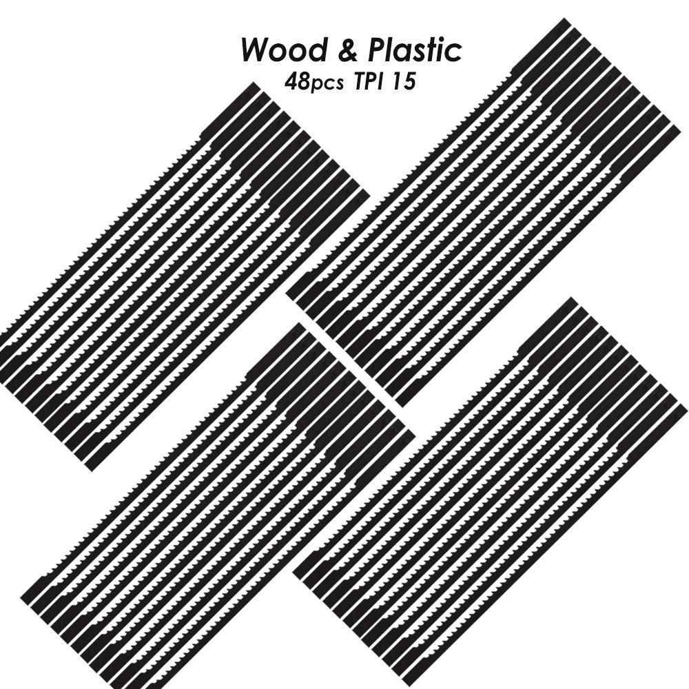 TASP 48pcs 4 Inch 105mm Pinned Scroll Saw Blades Wood Cutting for Dremel Moto Saw