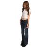 Women's 2025 American Retro Micro-Flare Low-Rise Jeans: Spring/Autumn Elastic Slimming Fit