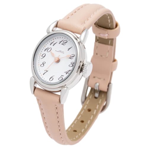 

Fieldwork Women s Analog Watch with Leather Strap, Simple and Lightweight, Oval Leather Strap, Pink, ST292-3