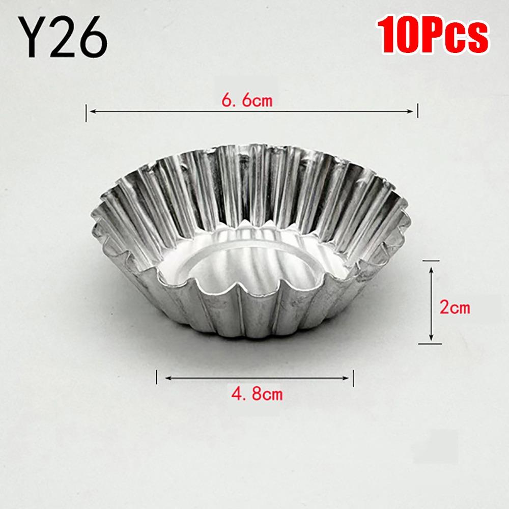 10 st Nya Äggtartformar i Aluminiumlegering Blomform Non-stick Muffinform Återanvändbara Muffinbakformar Köksverktyg
