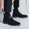 Men's Shoes Large Size New Leather Shoes Fashion Outdoor Casual Shoes Trend High Top Martin Boots Pointed Lace-up Boots