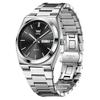 OPK Men's Quartz Watch - Black Stainless Steel, Date Display, Waterproof, Luminous, Lightweight, Business Casual