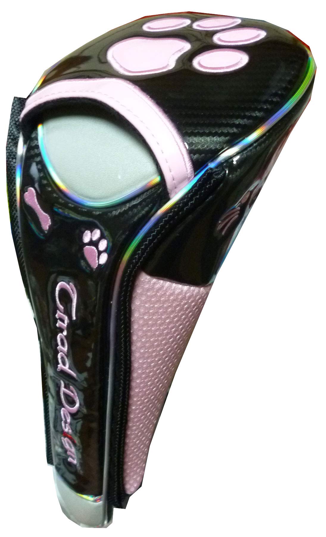 

Golf Head Cover for Utility Paw Magnetic Clubs, Print, (Black/Pink)