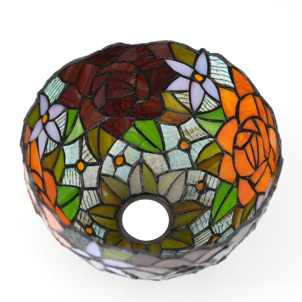 1pc Replacement Retro Wall Lamp Shade, Modern Bedroom Dining Table Room Decoration Lamp, Stained Glass Rose Lampshade