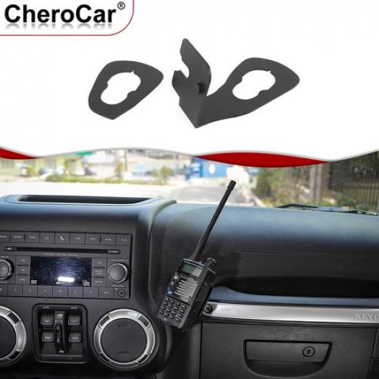 

For Jeep Wrangler 2pcs CB Raido Microphone Mounting Holder Clip Grab Bar Mount