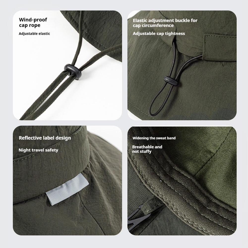 Wasserdichte, schnell trocknende Unisex-Eimerhut, Breiter Rand, UPF 50+ Sonnenschutz-Design, Für Angeln, Camping, Wandern, Outdoor-Aktivitäten
