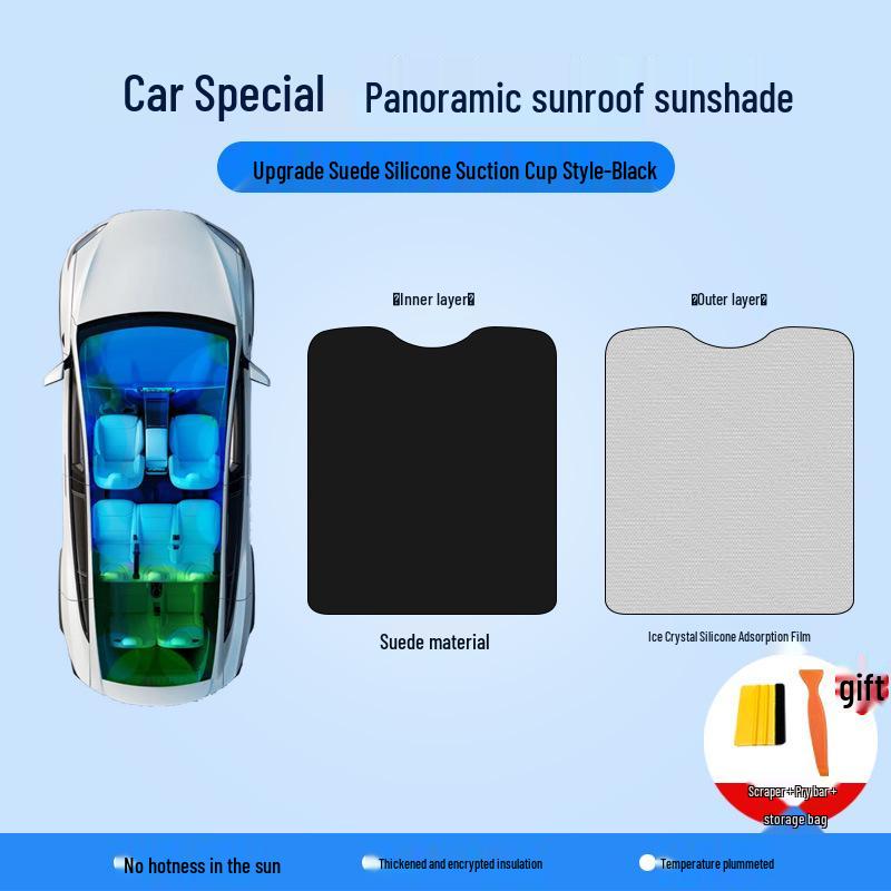 Static-Adsorbing Suede Sunshade for Tesla Model 3/Y Sunroof