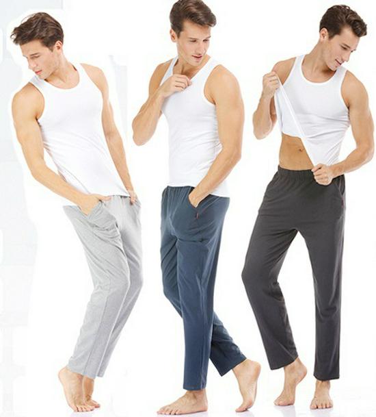 Yilanlu Men's Modal Cotton Loose Pajama Pants - Lightweight Summer Air-Conditioned Trousers