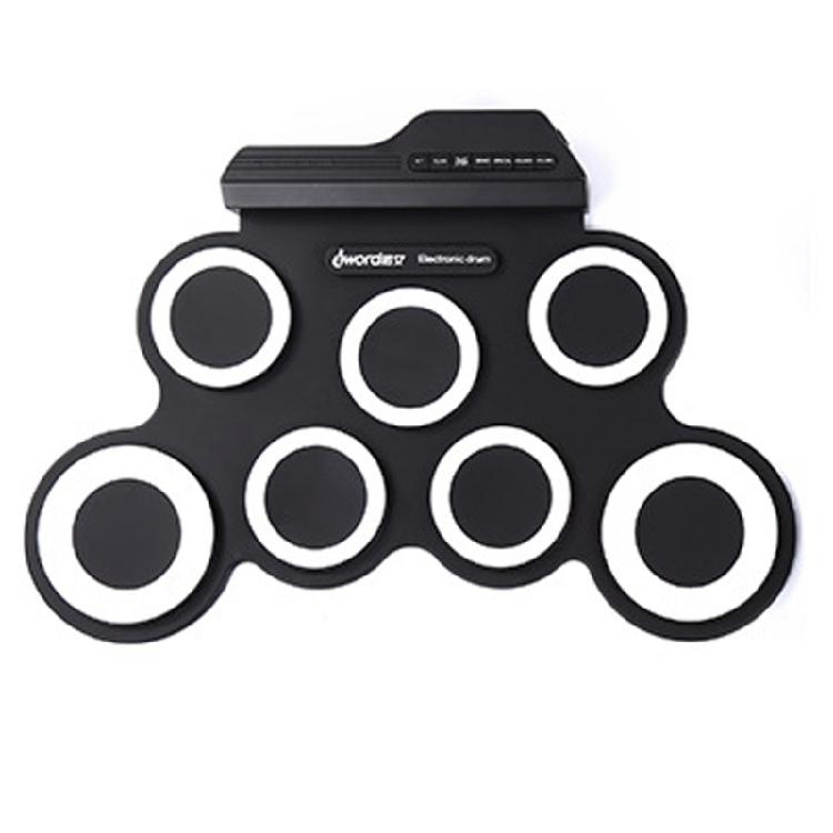 Electronic Drum Set 7 Pads Rolls-up Practice Drum Sets Built-in Speaker Headphone USB Jacks Kits for Kid Adults Beginner