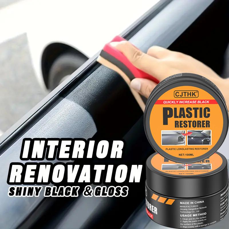 Car Plastic Restorer Crystal Clear Auto Interior Leather & Panel Renewal Wax Coating Agent Back To Black Gloss Car Wax Polish