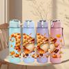 1PC Mushroom Elf Fall Theme Print 750ml Color Plastic Sports Water Bottle Leakproof Flip Straw Lid Suitable for Sports Office Home Use