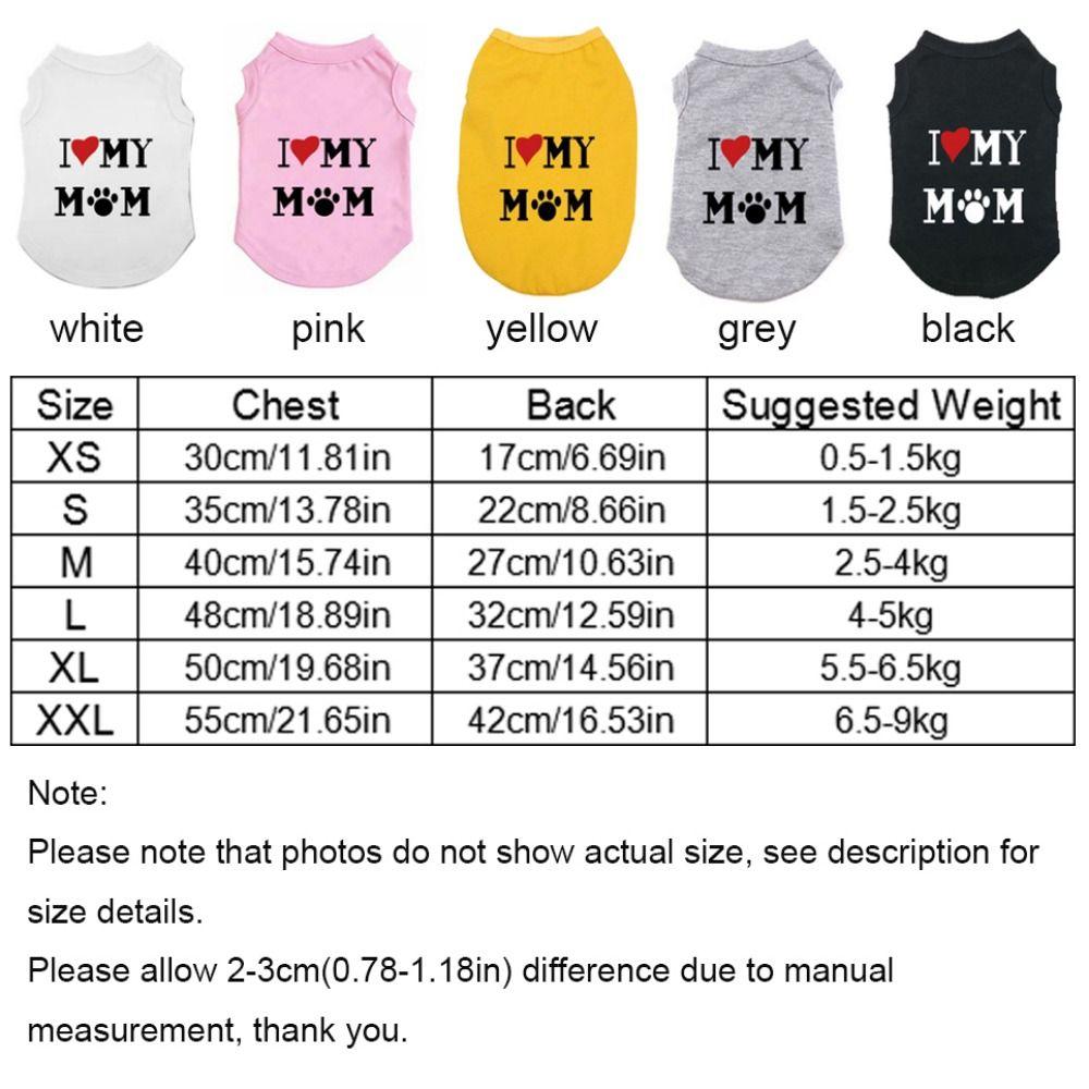 Breathable Pet Love Print Vest Polyester Puppy Love Mommy Sleeveless Cat Vest Tee Shirt  Summer