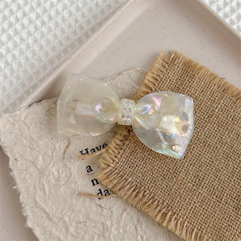 Candy Color Rhinestone Hair Clip Bowknot Bow Hairpin Personalized Acetate Hair Clip Daily