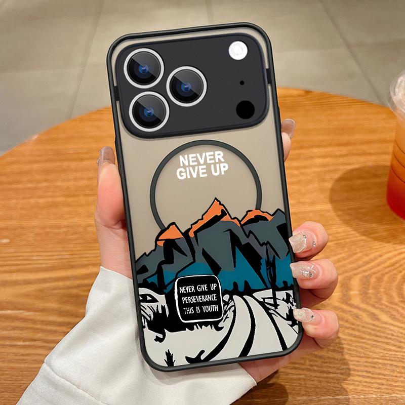 

Blue Mountain Print Magnetic Phone Case For iPhone 17 16 Pro 15 14 13 Pro Max 17e For Magsafe Wireless Charge TPU PC Back Cover iPhone17