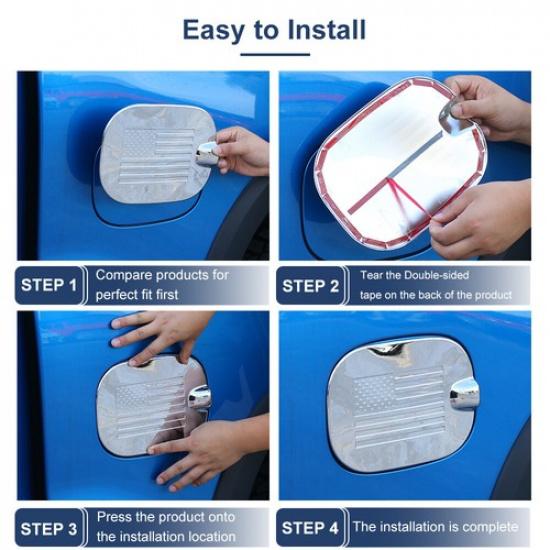 Chrome 19+ For Chevrolet SilveradoGMC Sierra Fuel Tank Door Gas Cap Panel Cover