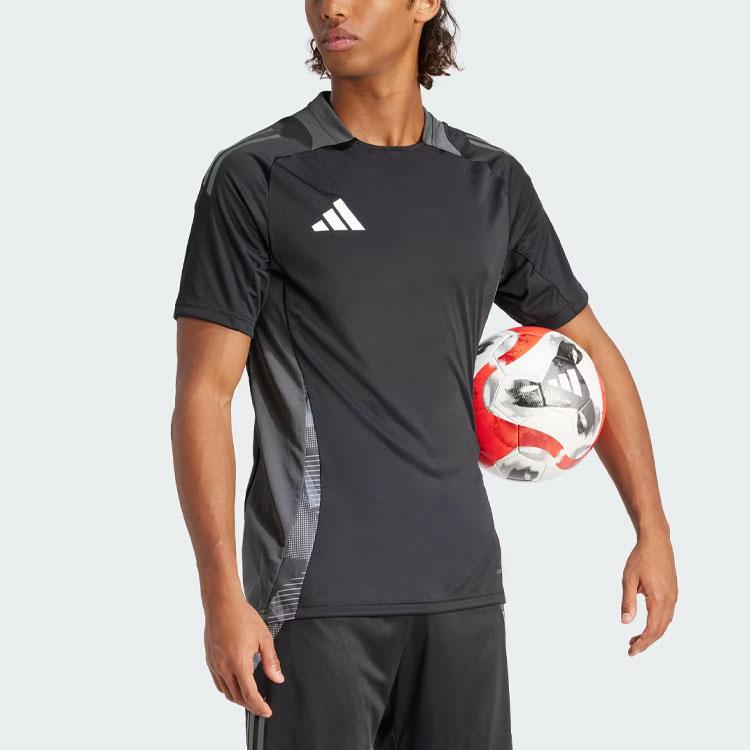 Adidas Tiro 24 Competition Training Jersey Color Block Logo Short Sleeve Football Shirt Men tops Black IL8260