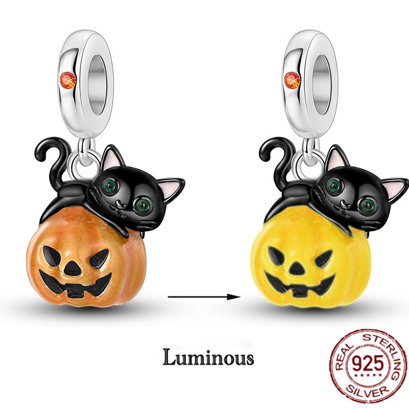 Copper Autumn Brown Music Squirrel Scarecrow Pumpkin Maple Leaves Charm Bead Women'S Bracelets Diy Jewelry Gift