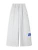 Unisex Wide-Leg Elastic Waist Drawstring Sweatpants with Print - Casual Loose Fit for Spring & Autumn