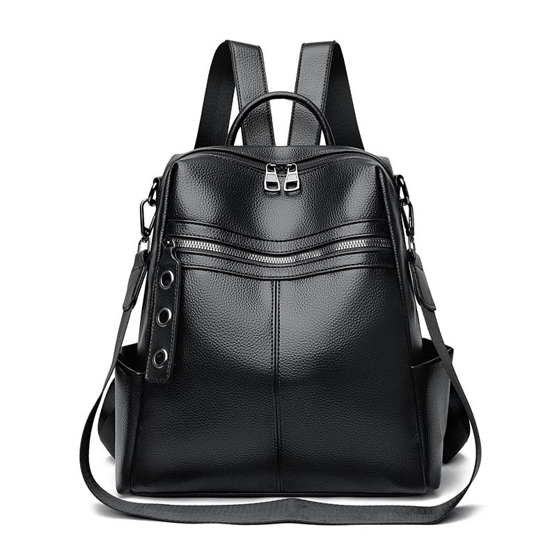 Women's Multi-functional Leather Backpack Retro Leather Shoulder Bag Large Capacity Backpack for Daily Commute and Weekend Outings and Travel