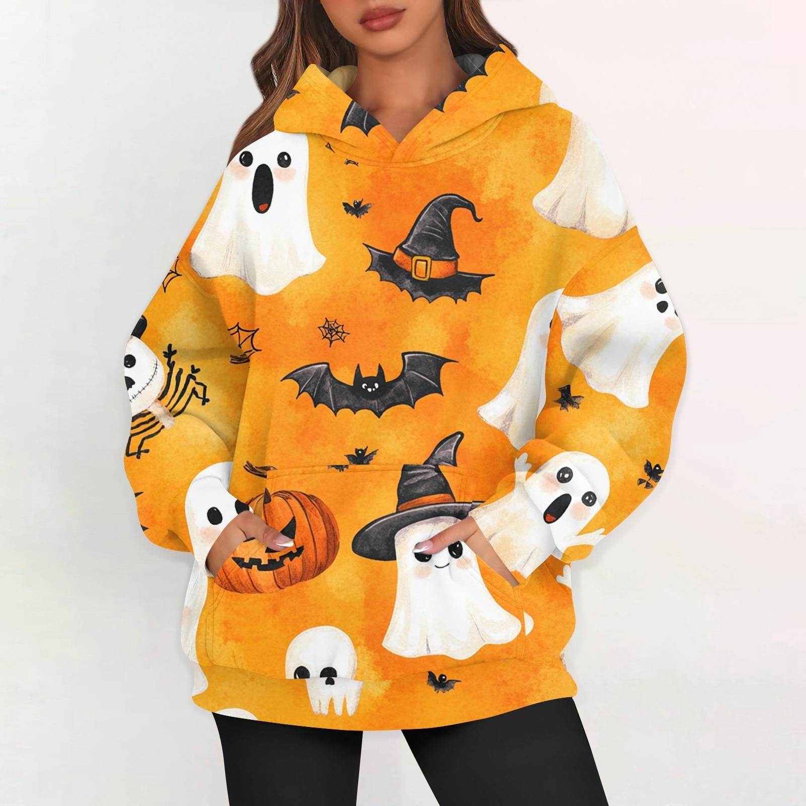 

Womens Oversized Sweatshirts Fleece Hoodies Long Sleeve Pullover Outfits With Pocket XXXL помаранчевий