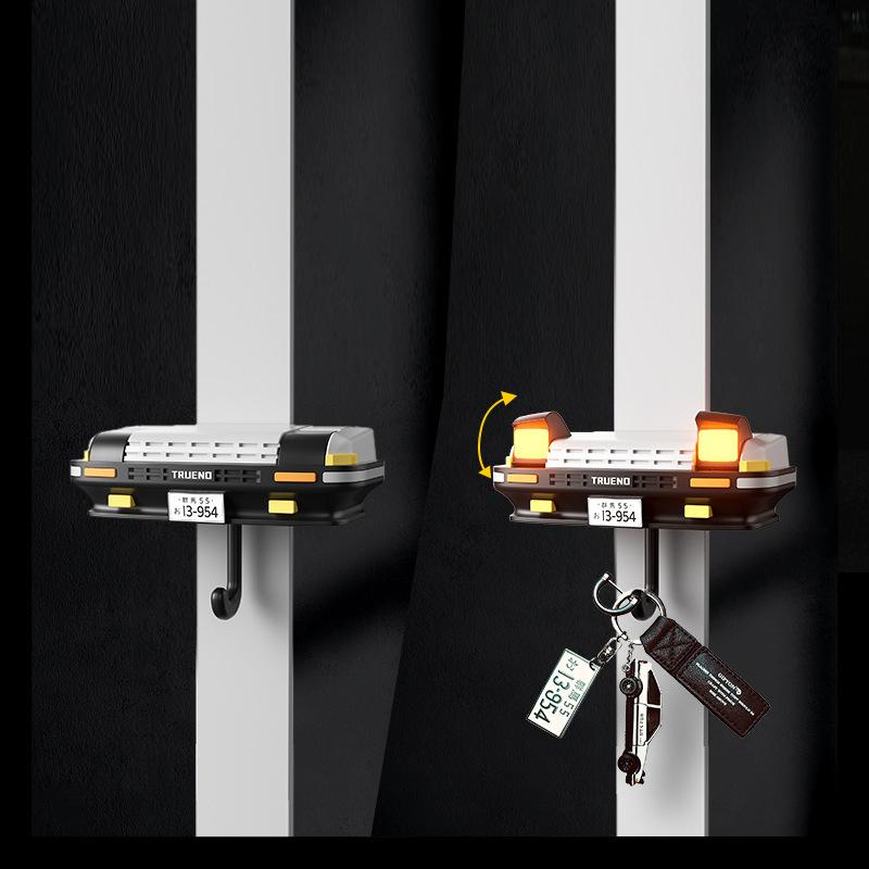 Porte-clés Thème Voiture Lumineux Forme Phare Crochet Matériau ABS Porte-clés Accessoire Inspiré Anime Crochet Universel Support à Forte Adhérence