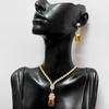 Fashion Temperament Light Luxury Full Of Zirconium Exquisite Elements Wind Copper Micro-Inlaid Earrings Necklace Set Combination