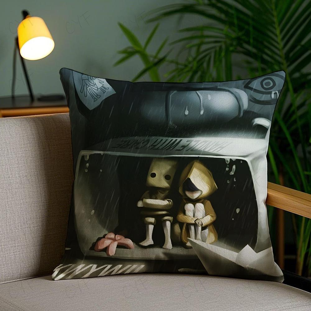 Little Nightmares Anime Game Pillow Case Anti-Dustmite Pillowcase Invisible Zipper Silky Short Plush Sofa Cushion Cover