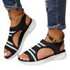 2025 summer color matching round head fly-woven thick-soled casual women's large-size one-word foot set thick-soled sandals