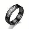 1Pc Fashionable and Simple "herking His Queen" Queen Titanium Steel Ring